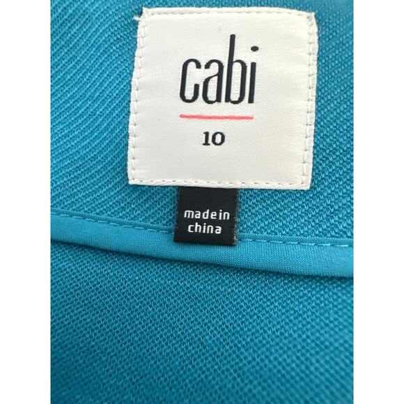 Cabi Women's A-Line Mini Skirt Slit Pockets Career Turquoise Blue Size 10 - Picture 5 of 8